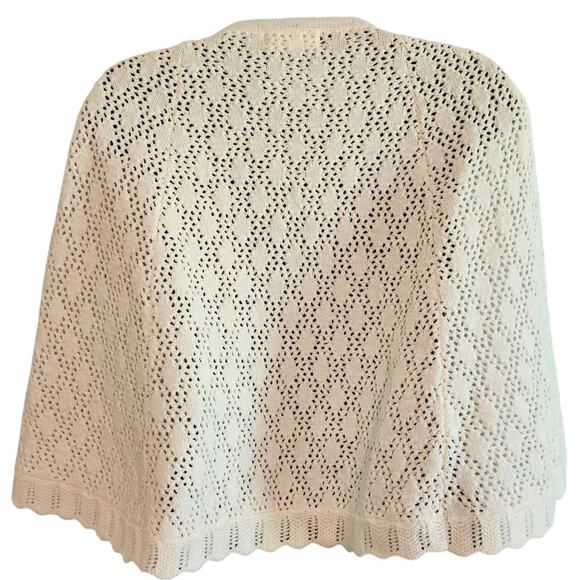 VINTAGE crochet capelet off-white JCPenney Fashions - Picture 3 of 6